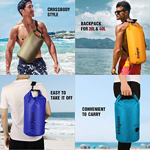 Unigear Waterproof Bags/Waterproof Bags/Dry Bag (2L/5L/10L/20L/30L/40L) for Outdoor Activities and Water Sports, Camping, Boating, Kayaking, Fishing with Waterproof Phone Pouch