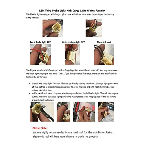 DNA MOTORING 3BL-DRM02-LED-BK Black Housing LED High Mount 3rd Third Brake Light [Compatible with 02-08 Dodge Ram 1500/03-09 Ram 2500 3500]