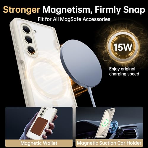 MOBOSI for Z Fold 5 Case Magnetic Hinge Coverage Protection, [Compatible with Magsafe], Galaxy Z Fold 5 Case Front Screen Protector, Shockproof Full Body Phone Case for Samsung Galaxy Z Fold 5, Black