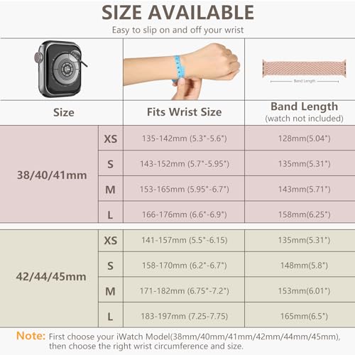 Zedoli 5 Pack Braided Solo Loop Compatible with Apple Watch Band 38mm 40mm 41mm 42mm Women Men, Stretchy Nylon Elastic Sport Strap Wristbands for Apple Watch SE Band iWatch Series 10 9 8 7 6 5 4 3 2 1