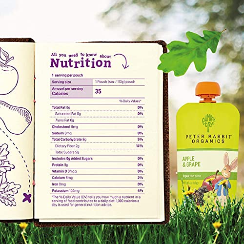 Peter Rabbit Organics Puree Fruit Apple Grape, 4 oz (Pack of 2)