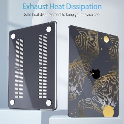 Mektron Designed for 2024/2023 MacBook Air 15 INCH M3 A3114 /M2 A2941 Case, Printed Plastic Hard Shell Cover with 15.3" Liquid Retina Display Touch ID, Glittering Butterfly