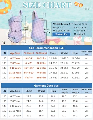 Arshiner Girls Swimsuit Cutout One Piece Swimsuits One Shoulder Bathing Suit Cute Swimwear Colorful Unicorn for 7-8 Years