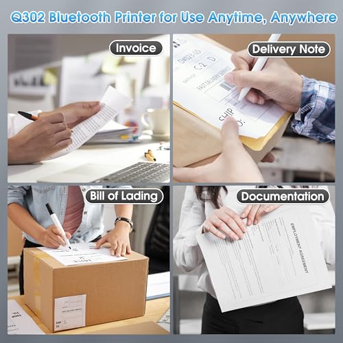 Phomemo Ultra-Light Q302 Portable Printer, Wireless Inkless Thermal Printer, WiFi Bluetooth Printer for US Letter/A4/A5/B5 Thermal Paper, Compact Printer, Compatible with Android iOS Phone & Laptop