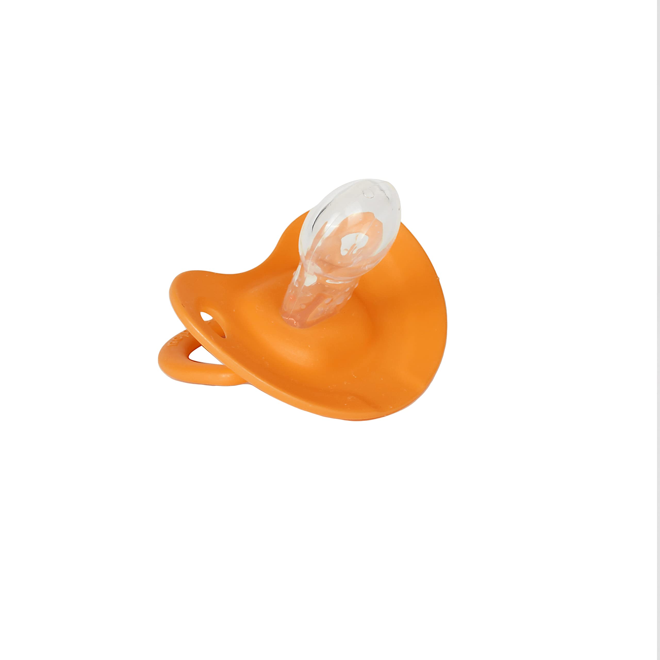 Doodalou Silicone Baby Pacifier - Set of 2 | Safe, Hygienic, and Soothing Teething Relief for Babies | Newborn Pacifier | 100% Medical Grade Silicone, Dishwasher Safe - Orange Black Small