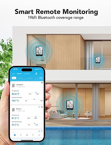 GoveeLife Hygrometer Thermometer H5104, Bluetooth Room Temperature Monitor with APP Alert and 2 Years Date Storage Export, Remote LCD Digital Hygrometer Indoor Humidity Meter, Greenhouse, Humidor, RV