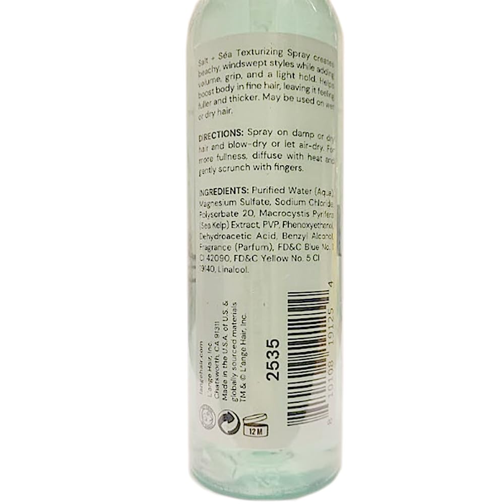 L'ANGE HAIR Sea Salt Texturizing Spray for Beachy Waves and Volume