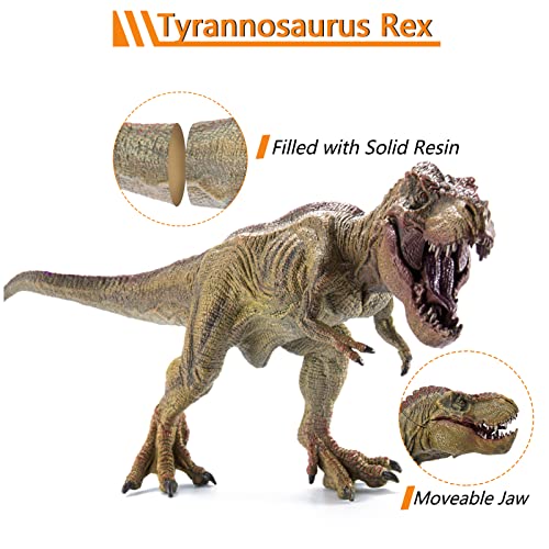 2Pcs Dinosaur Set, 15.7" Large Tyrannosaurus Rex and 12.2" Realistic T-rex, Educational Dinosaur Action Figure Wildlife Animal Model, Great for Collector, Party Favor, Birthday Gifts