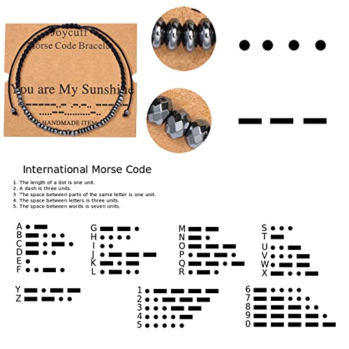 JoycuFF Woman Jewelry Morse Code Bracelets for Her Inspirational Adjustable Handmade Jewelry for Women Trendy Wrap Morse Code Bracelet