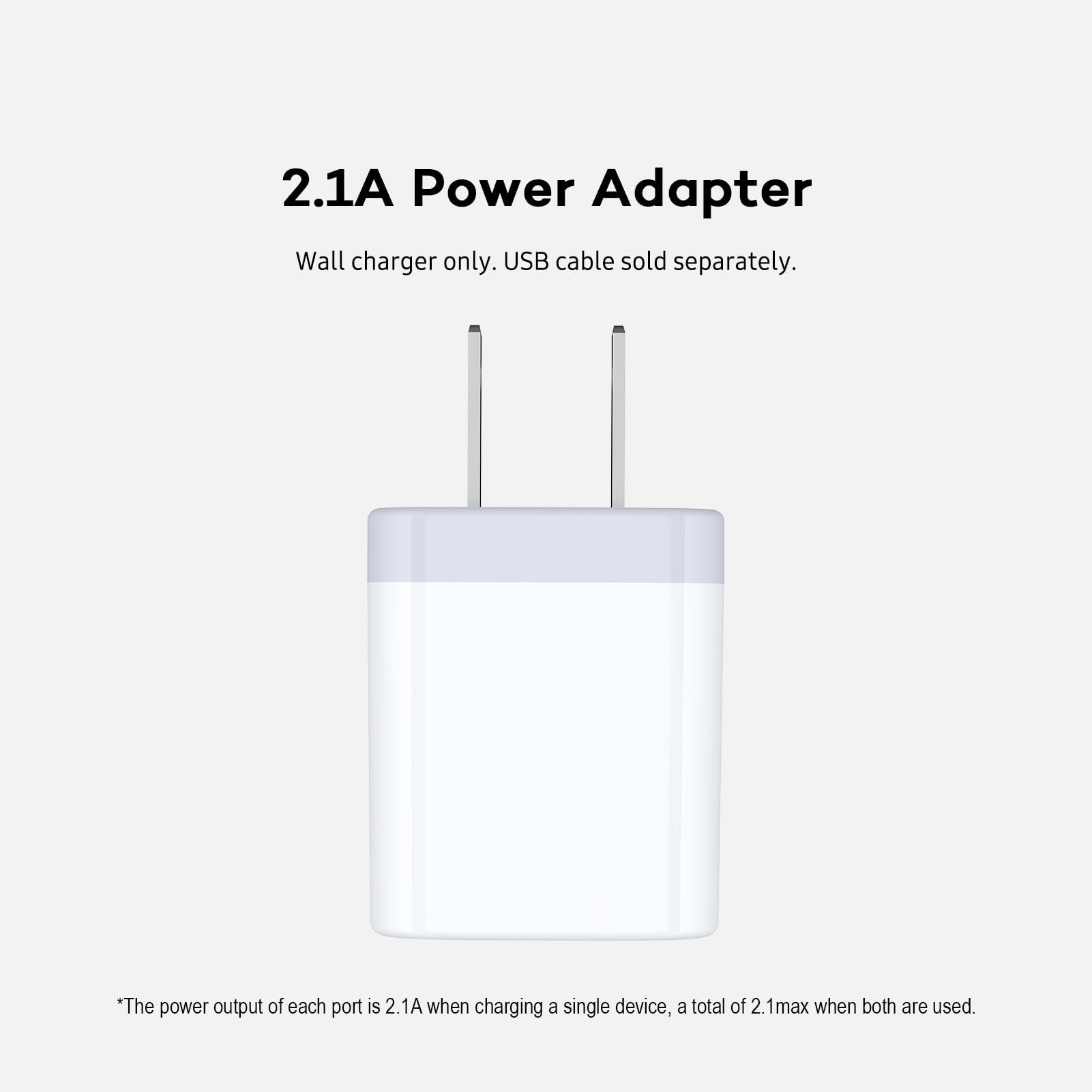 USB Wall Charger, Charger Adapter, AILKIN 2-Pack 2.1A Dual Port Quick Charger Plug Cube for iPhone 15 14 13 12 11 Pro Max 10 SE X 8 7 Plus Samsung Galaxy S23 S22 Power Block Fast Charging Box Brick