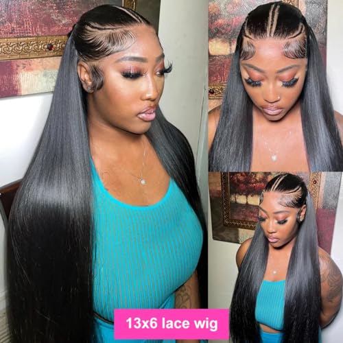 HUICHU 13x6 straight lace front wig human hair (20inch)
