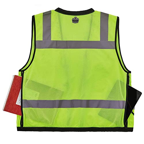 Ergodyne unisex adult Heavy-duty Class 2 Heavy Duty Mesh Surveyors Vest, Lime, Small-Medium US