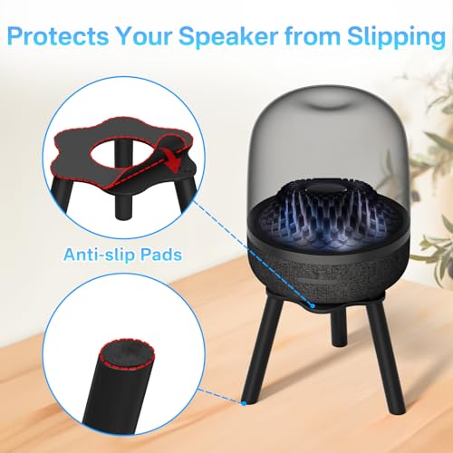 Metal Desk Speaker Stand for Harman Kardon Aura Studio 3, Aura Studio 4, SoundSticks 4 Speaker Desk Stand - Desktop Speaker Stand for Harman Kardon for Surround Sound Easy to Install, Black
