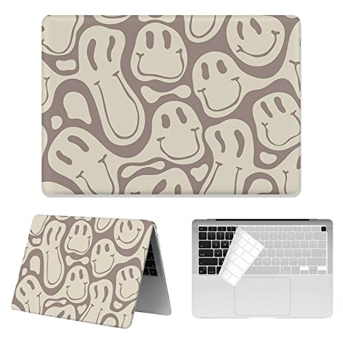 Watbro Compatible MacBook Pro 13 inch Laptop case 2020 2019 2018 Released M1 M2 A2338/A2251/A2289/A2159/A1989/A1706/A1708, Retro 70's Smiley Pattern Case, Suitable for MacBook Pro 2020 with Touch ID