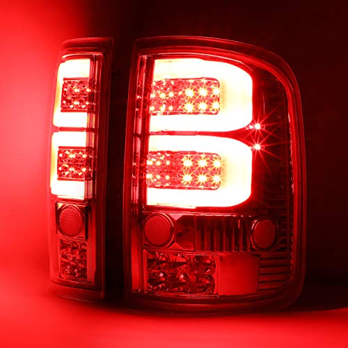 DNA MOTORING TL-F15004-LED-3D-CH-CL LED 3D Tail Light Assembly Driver & Passenger Side [Compatible with 04-08 Ford F150 Lobo]