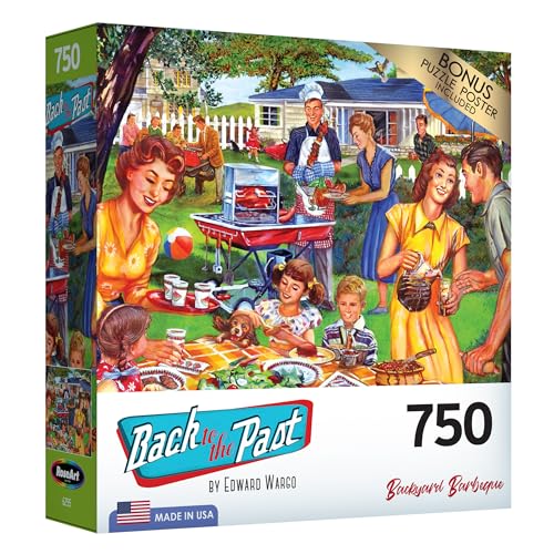 RoseArt - Back to The Past - Backyard BBQ - 750 Piece Jigsaw Puzzle for Adults