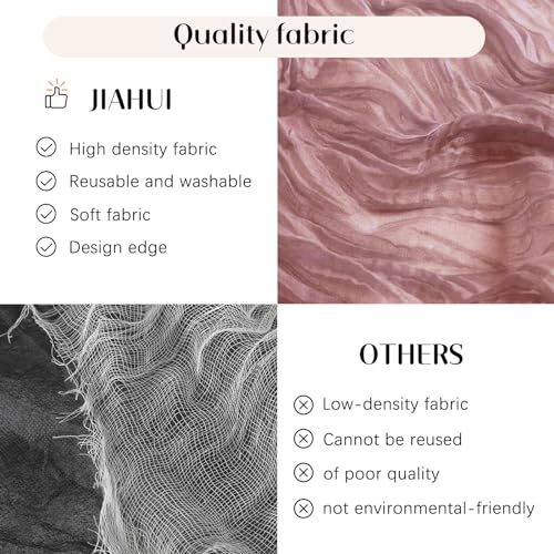 Jevix Cheesecloth Table Runner 10ft Dustyblue Table Runner Boho Gauze Fabric Table Runner for Baby Shower,Bridal Shower Decorations,Wedding Thanksgiving,Christmas Birthday Decor（1 Pack 35x120）