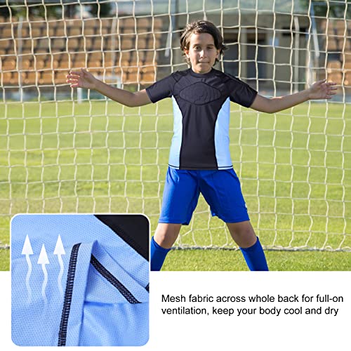 TUOYR Youth Padded Compression Shirt Football Chest Heart Guard Protection for Kids Baseball Shoulder Sternum Protector Boys Kids Breathable Undershirt for Basketball Lacrosse Rugby