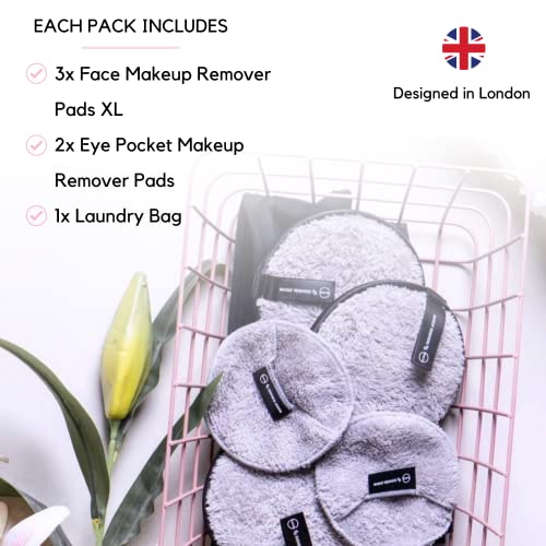 Ogato Reusable Makeup Remover Pads - 6pc Reusable Face Pads, Makeup Eraser for All Skin Types - Washable Microfiber Cloths - With Free Laundry Bag
