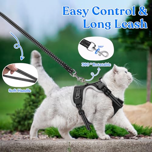 Supet Cat Harness and Leash for Walking Escape Proof, Adjustable Harness for Cats, Easy Control Small Cat Harness for Medium Large Kitten and Dogs (Lattice red, Small (Chest: 13.5" - 15.5"))