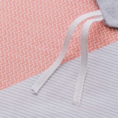 YuHeGuoJi Pink Navy Striped Duvet Cover Queen 100% Cotton 3 Pcs Set 1 Modern Decorative Zigzag Chevron Pattern Duvet Cover with Zipper Ties 2 Pillowcases Farmhouse Peach Geometric Bedding Set