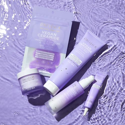 Pacifica Undereye Mask Vegan Ceramide Hydrating Jelly Eye Patches - Under Eye & Smile Line Masks for Fine Lines & Puffiness, Barrier Repair for Sensitive Skin, Fragrance-Free Vegan Clean Beauty