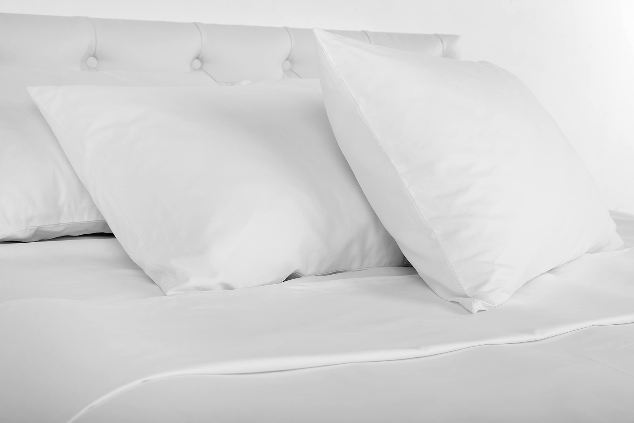Continental Bedding Luxury Hotel Pillows with 100% Cotton Shell 10/90 Goose Down and Feather Fill, King, White