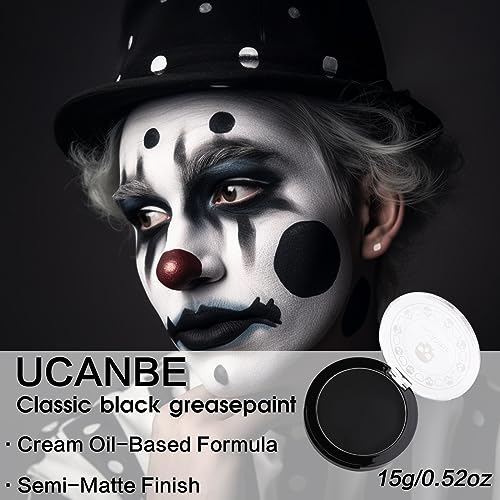 UCANBE White Pressed Setting Powder for Special Effects & Halloween Makeup, Translucent Matte Finishing Powder, Baking White Face Powder for Long Lasting Coverage, Portable Compact