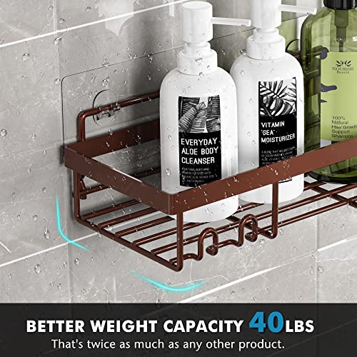 Moforoco Shower Caddy Shelf Organizer Rack, Self Adhesive Black Bathroom Shelves Basket, Home Farmhouse Wall Inside Organization and Storage Decor Rv Accessories, First Camper Apartment Essentials