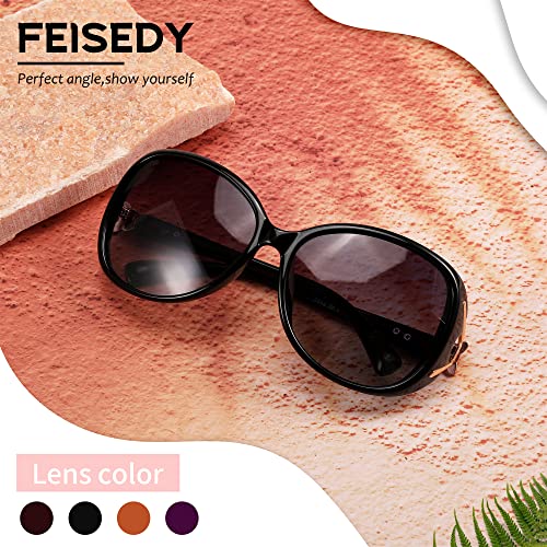 FEISEDY Women Oversized Polarized Sunglasses Ladies Large Shades Classic Fox Sunglasses B2730