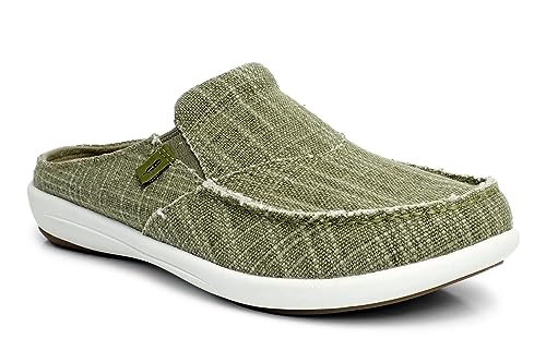 REVITALIGN Women's Siesta Canvas Mule, Olive, 8 Wide