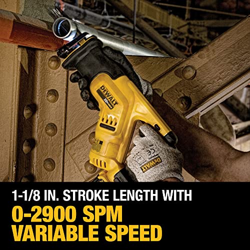 DEWALT 20V MAX* Cordless Reciprocating Saw Kit, Compact, 2-Amp Hour (DCS387D1)