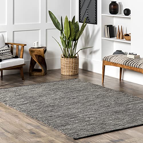 nuLOOM Alessi Solid Farmhouse Cotton Accent Rug, 2x3, Grey