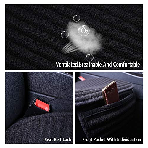 Suninbox Car Seat Covers Universal Car Seat Covers Pads Mat,Buckwheat Hull Bottom Seat Covers for Cars,Cooling Seat Covers Breathable Comfortable Ventilated (Beige Front Seat)