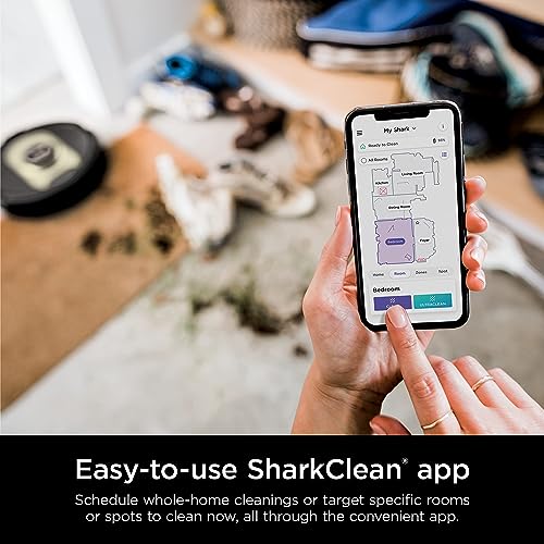 Shark Matrix Plus 2in1 Robot Vacuum & Mop with Sonic Mopping, Matrix Clean, Home Mapping, HEPA Bagless Self Empty Base, CleanEdge, for Pet Hair, Wifi, Black/Gold (AV2610WA)