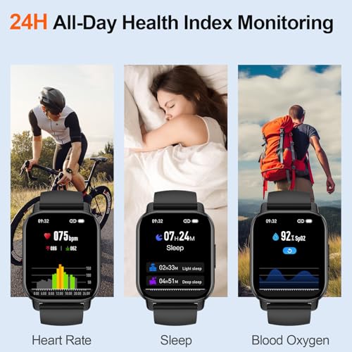 Smart Watch for Men/Women with Bluetooth Call/Message Reminder, Fitness Watch 1.85" HD Touch Screen, Activity Tracker Heart Rate/Sleep/Spo2/Steps Monitor, 112+ Sport Mode, Smartwatch for Android/iOS