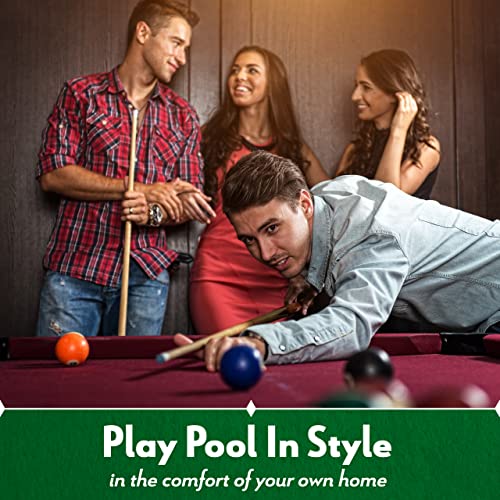 Iszy Billiards Pool Cue Rack - Billiard Pool Stick and Ball Holder Only - 100% Wood Wall Mount Holds 6 Cues and 16 Balls - Pool Table Accessories, Oak