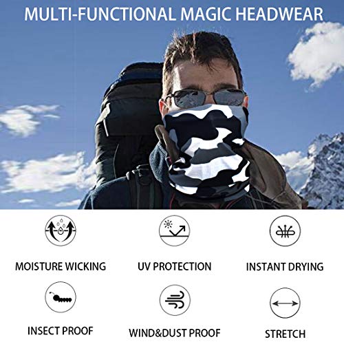 Face Cover Scarf UV Protection Neck Gaiter Summer Cooling Neck Gaiter (4pc Multicolor-A)