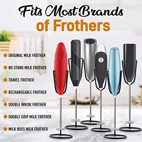 Zulay Kitchen Ultra Frother Stand for Milk Frothers - Heavy Duty, Premium Milk Frother Holder for Multiple Types of Handheld Frothers (Black)