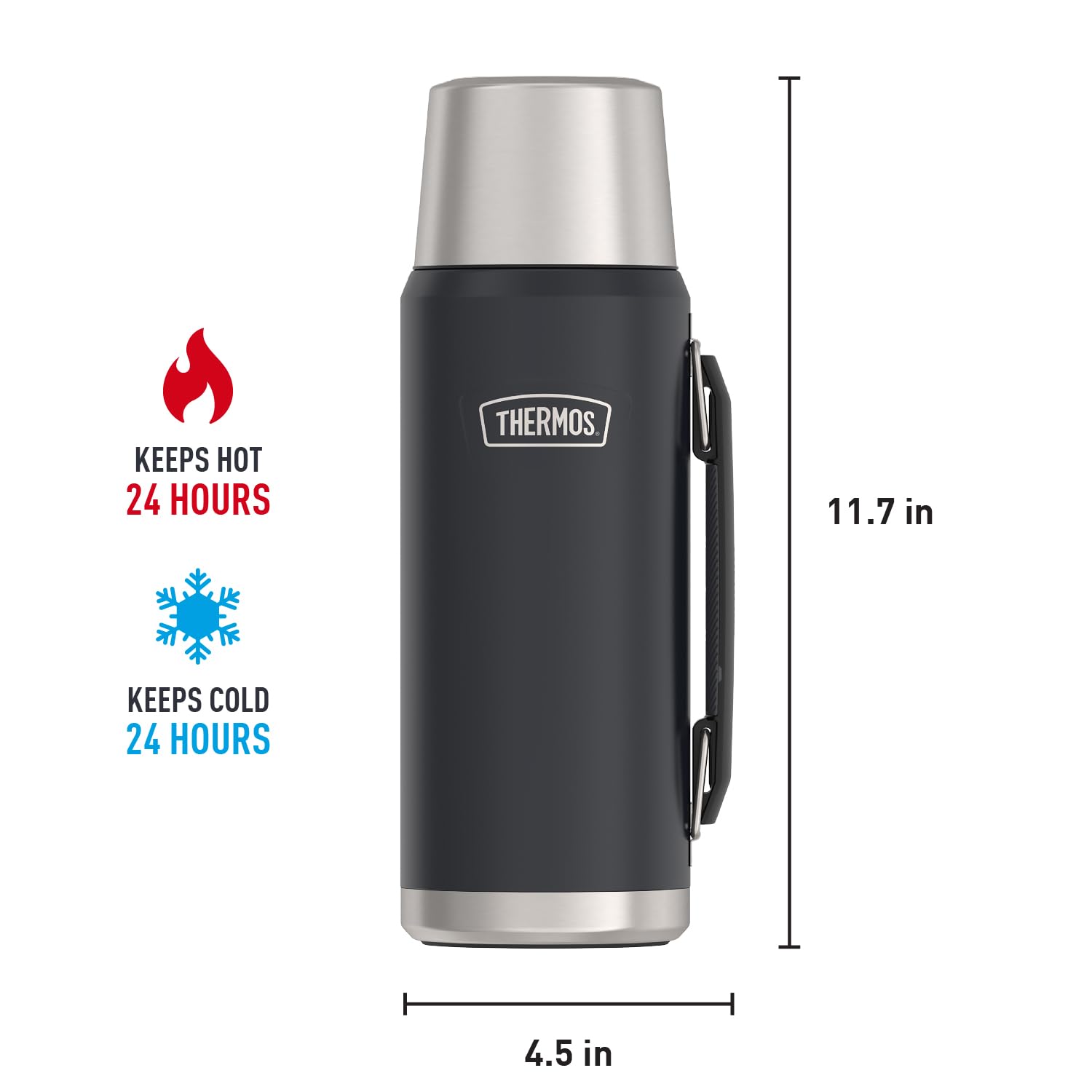 Thermos, ICON Series, Stainless Steel Beverage Bottle, Granite, 40 oz