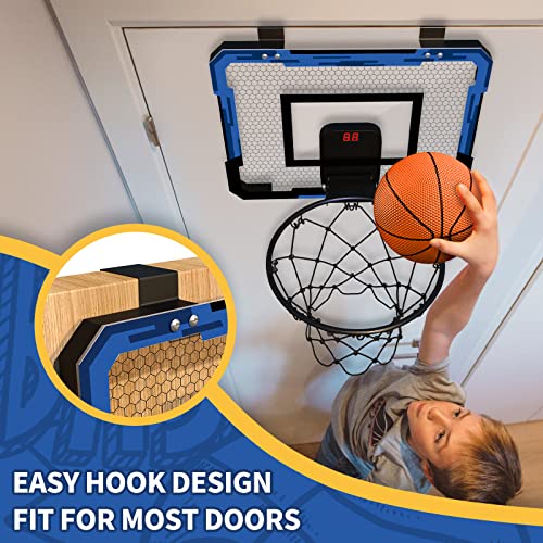 QDRAGON Mini Basketball Hoop, Over The Door for Indoor, with 3 Balls/Inflator/Breakaway Rim, Toy Gifts for Kids and Adults