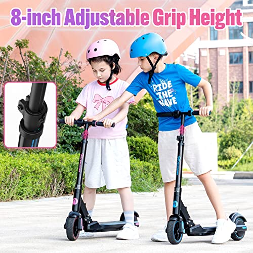 EVERCROSS EV06C Electric Scooter, Foldable Electric Scooter for Kids Ages 6-12, Up to 10 MPH & 5 Miles, LED Display, Colorful LED Lights, Lightweight Kids Electric Scooter (Black Blue)?-