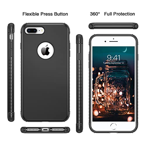 BENTOBEN Compatible with iPhone 8 Plus Case, iPhone 7 Plus Case, 2 in 1 Slim Hybrid Shockproof Hard PC Bumper Rugged Drop Protective Phone Case Cover for iPhone 8 Plus / 7 Plus 5.5 inch, Pink/Mint