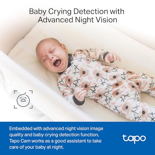 Tapo by TP-Link 1080P Indoor Security Camera for Baby Monitor, Pet Camera w/Motion Detection, 2-Way Audio, Night Vision, Cloud & SD Card Storage, Works w/Alexa & Google Home, Black, C101