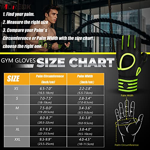 MOREOK Weight Lifting Gym Workout Gloves with Wrist Wrap for Men/Women-[3/4 Finger] [Curved Open Back] Fitness Gloves for Weightlifting,Exercise,Training,Pull ups,Fitness,Rowing B-S
