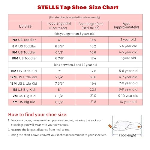 Stelle Tap Shoes for Girls Toddler Boys PU Leather Dance Shoes(Toddler/Little Kid/Big Kid)(Black PU,7MT)