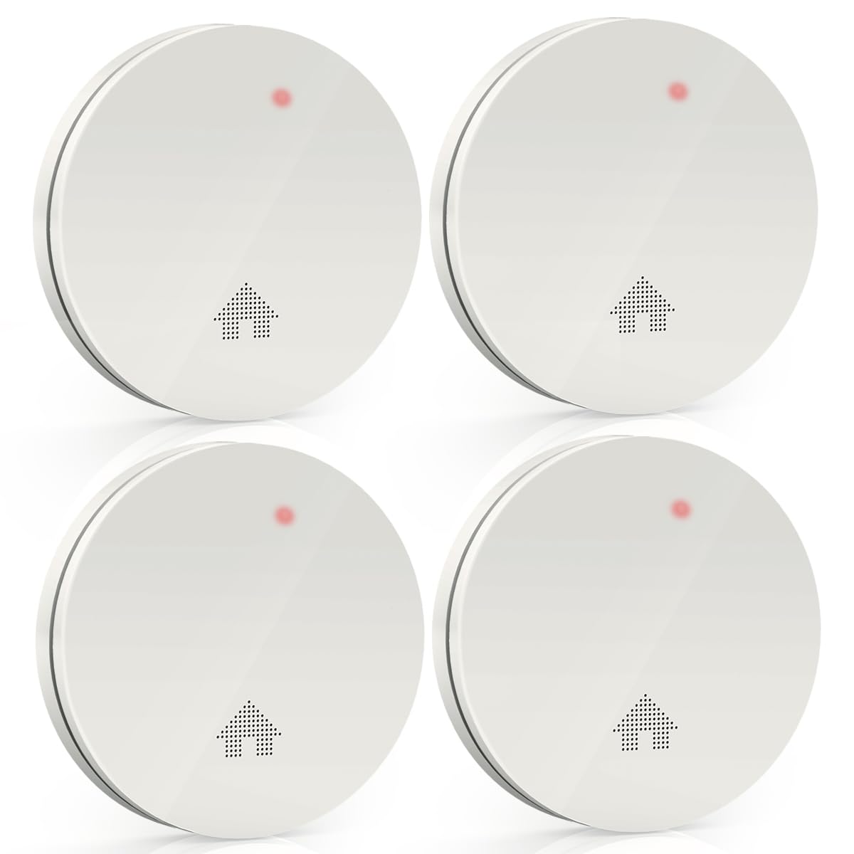 Jemay 10 Year Lithium Battery Photoelectric Smoke Detectors,Ultra Thin Design Smoke Detetor,Smoke Alarm with Automatic Brightness Adjustment, Fire Safety with Self-Test and Easy Test Button,4 Packs