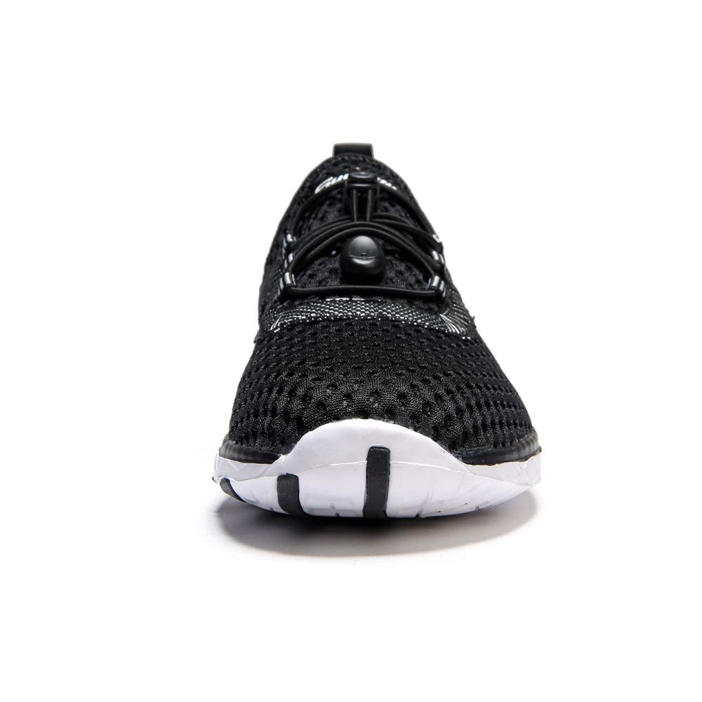SUOKENI Women's Quick Drying Slip On Water Shoes for Beach or Water Sports Ultralight Walking Shoes Black/White,Size:US 7.5/EU 38