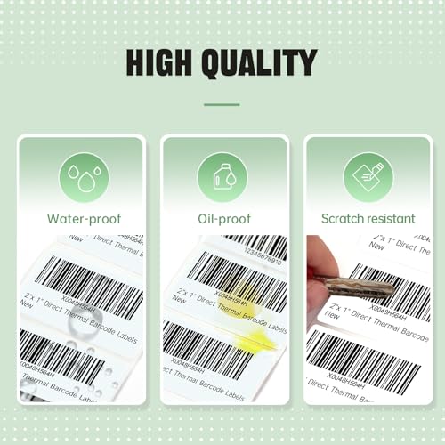 iDPRT 2"X1" Direct Thermal Label for UPC Barcode Postage Address, 800pc Barcode Labels, Compatile with SP460BT Label Printer