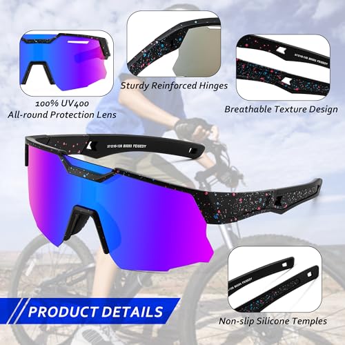 FEISEDY Kids Sunglasses Polarized Youth Baseball Sunglasses Sports Cycling Glasses UV400 for Boys Girls Age 8-14 B0093